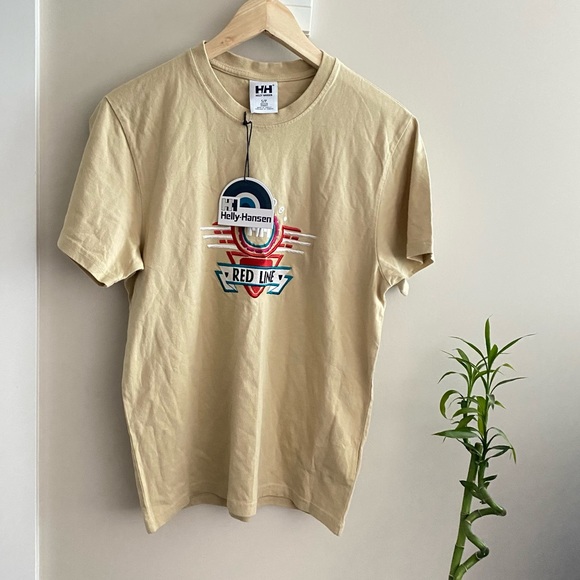 NWT HELLY HANSEN Yellow Heritage Red Lime Unisex T-shirt - Picture 9 of 9
